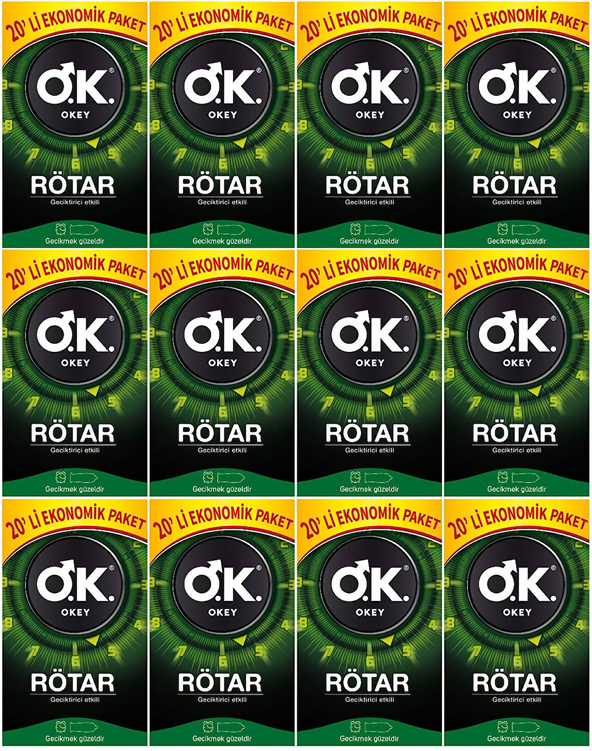 Okey Prezervatif 240 Adet Rötar (Geciktirici Etkili) Ekonomik Pk (12PK*20)