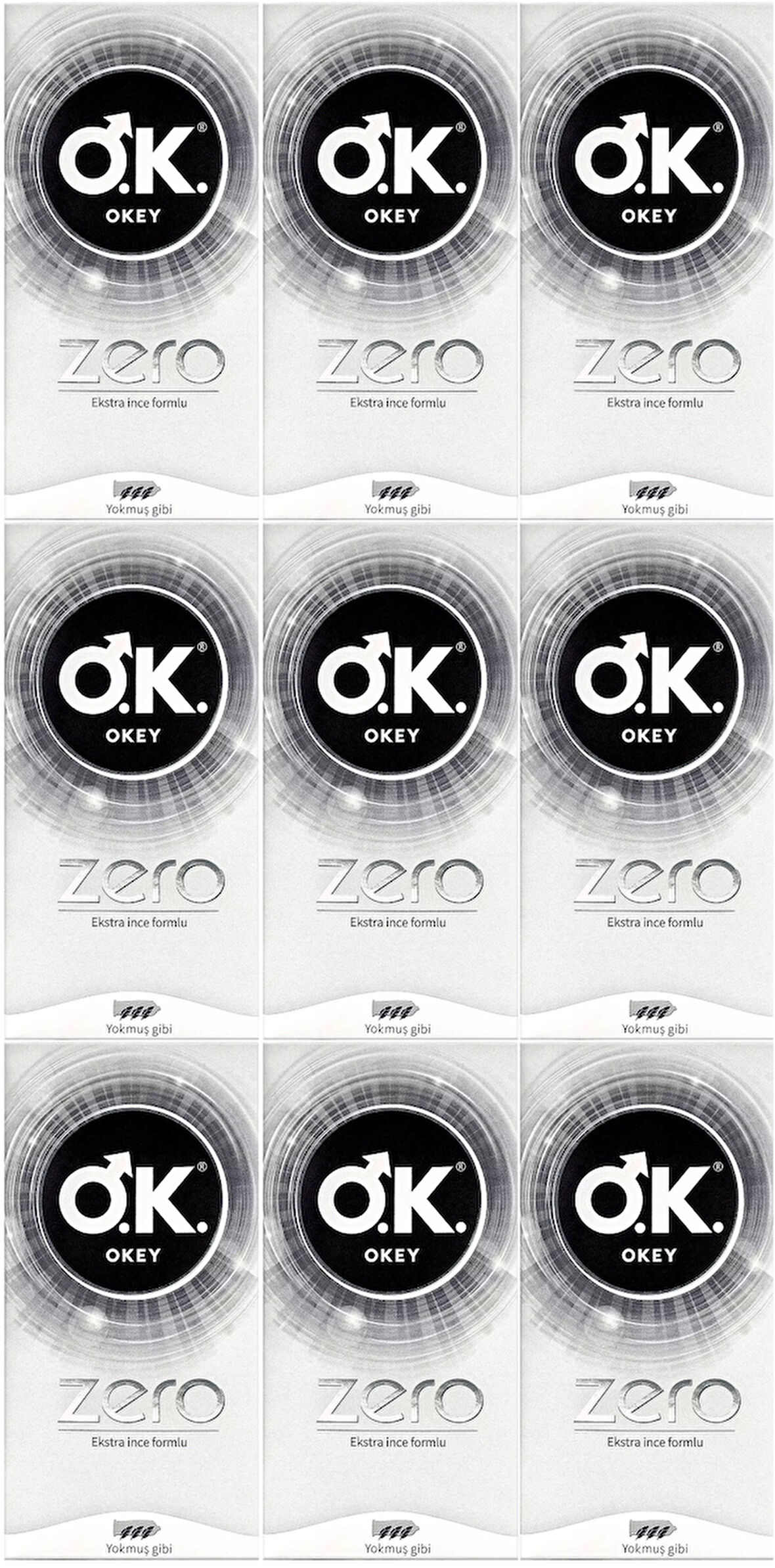 Okey Prezervatif 180 Adet Zero (Ekstra İnce Formlu) Ekonomik Pk (9PK*20)
