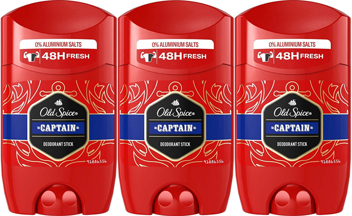 Old Spice Captain Stick Roll-On Men/Erkek Deodorant 50ML (3 Lü Set)