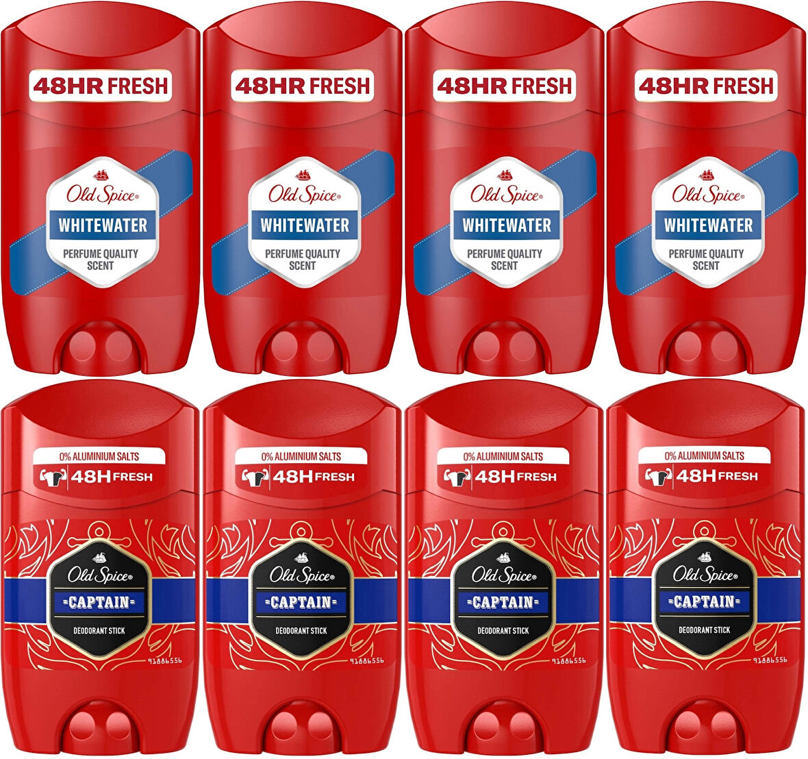 Old Spice WhiteWater & Captain Stick Roll-On Men/Erkek Deodorant 50ML (Karma 8 Li Set)