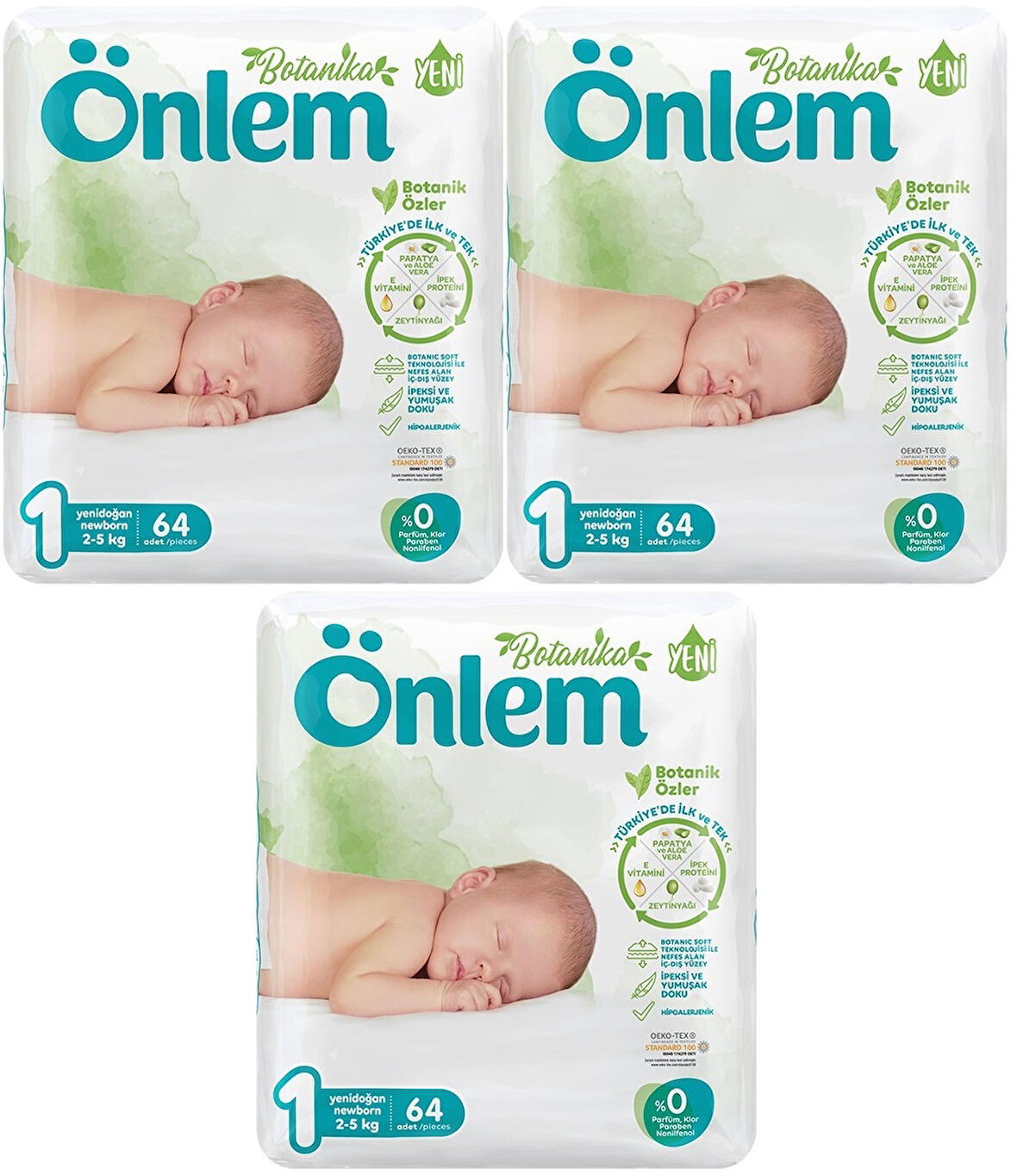 Önlem Bebek Bezi Botanika Beden:1 (2-5Kg) Yenidoğan 192 Adet Ekonomik Fırsat Pk