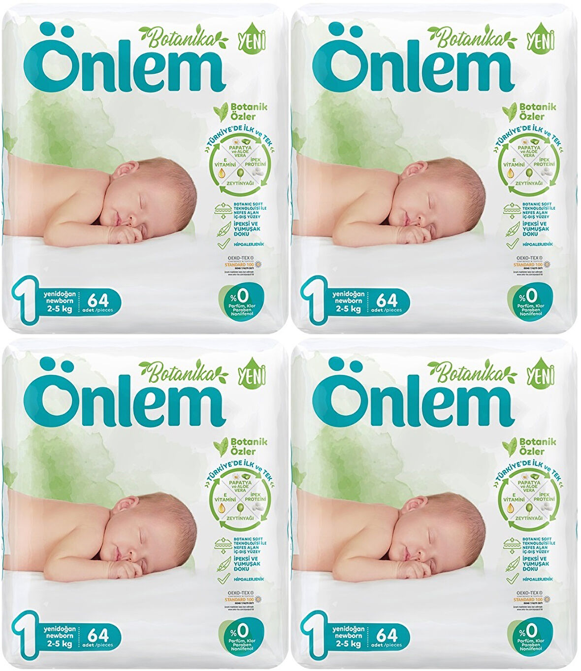 Önlem Bebek Bezi Botanika Beden:1 (2-5Kg) Yenidoğan 256 Adet Süper Ekonomik Fırsat Pk