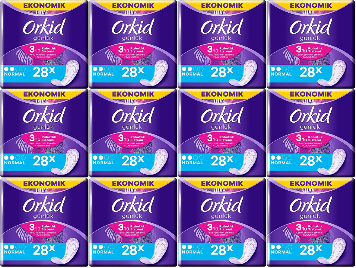 Orkid Günlük Ped Günlük Koruma Normal 336 Adet Ekonomik Paket (Tekli Paketlerde) (12PK*28)