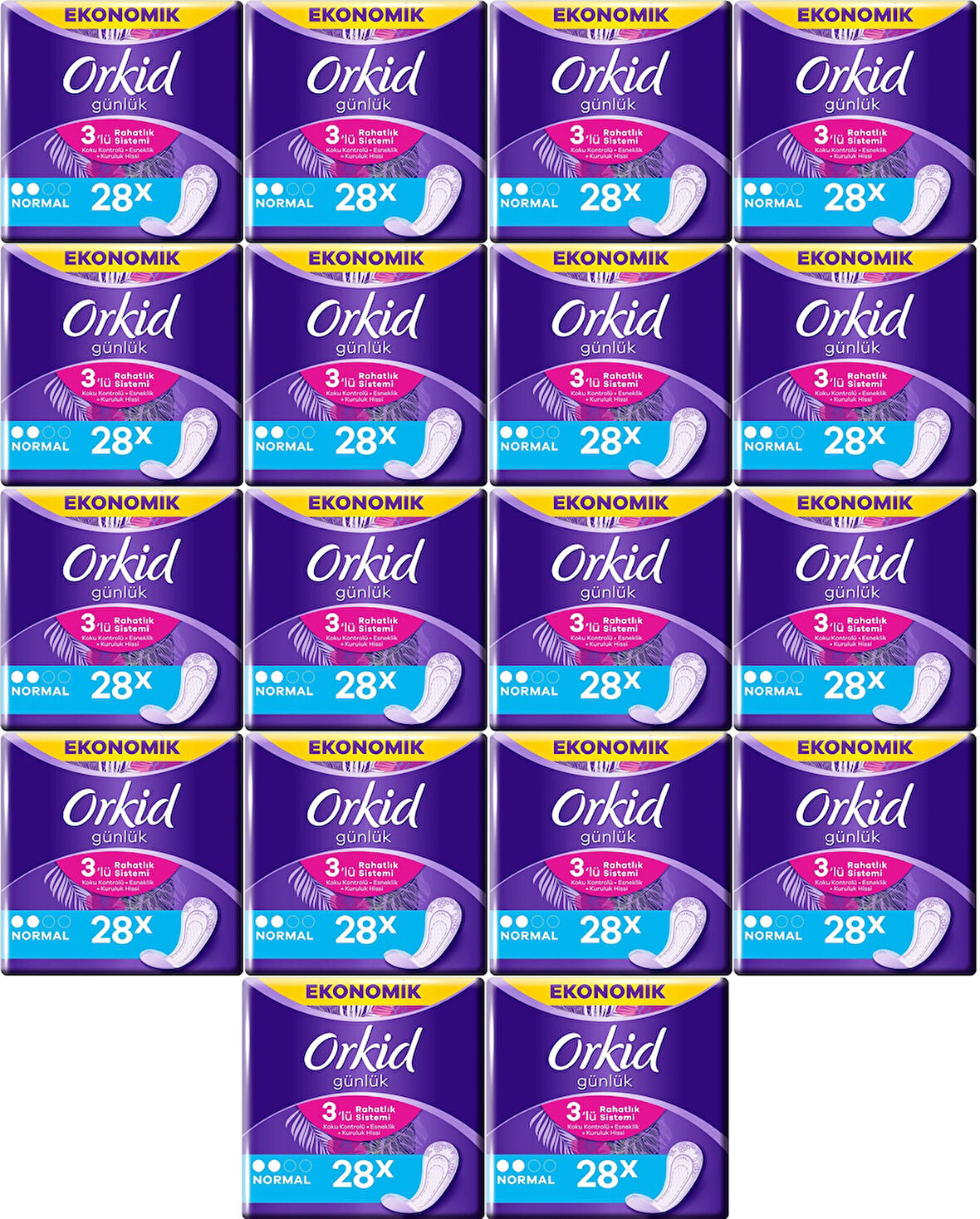 Orkid Günlük Ped Günlük Koruma Normal 504 Adet Ekonomik Paket (Tekli Paketlerde) (18PK*28)