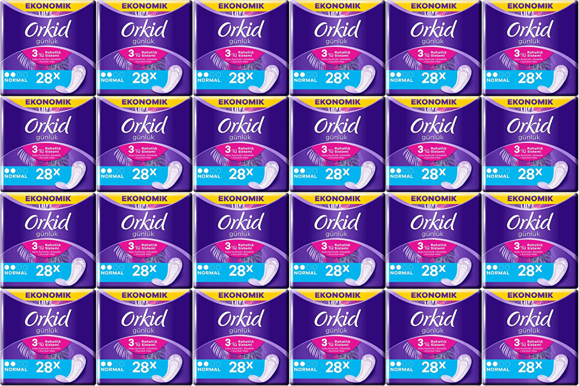 Orkid Günlük Ped Günlük Koruma Normal 672 Adet Ekonomik Paket (Tekli Paketlerde) (24PK*28)