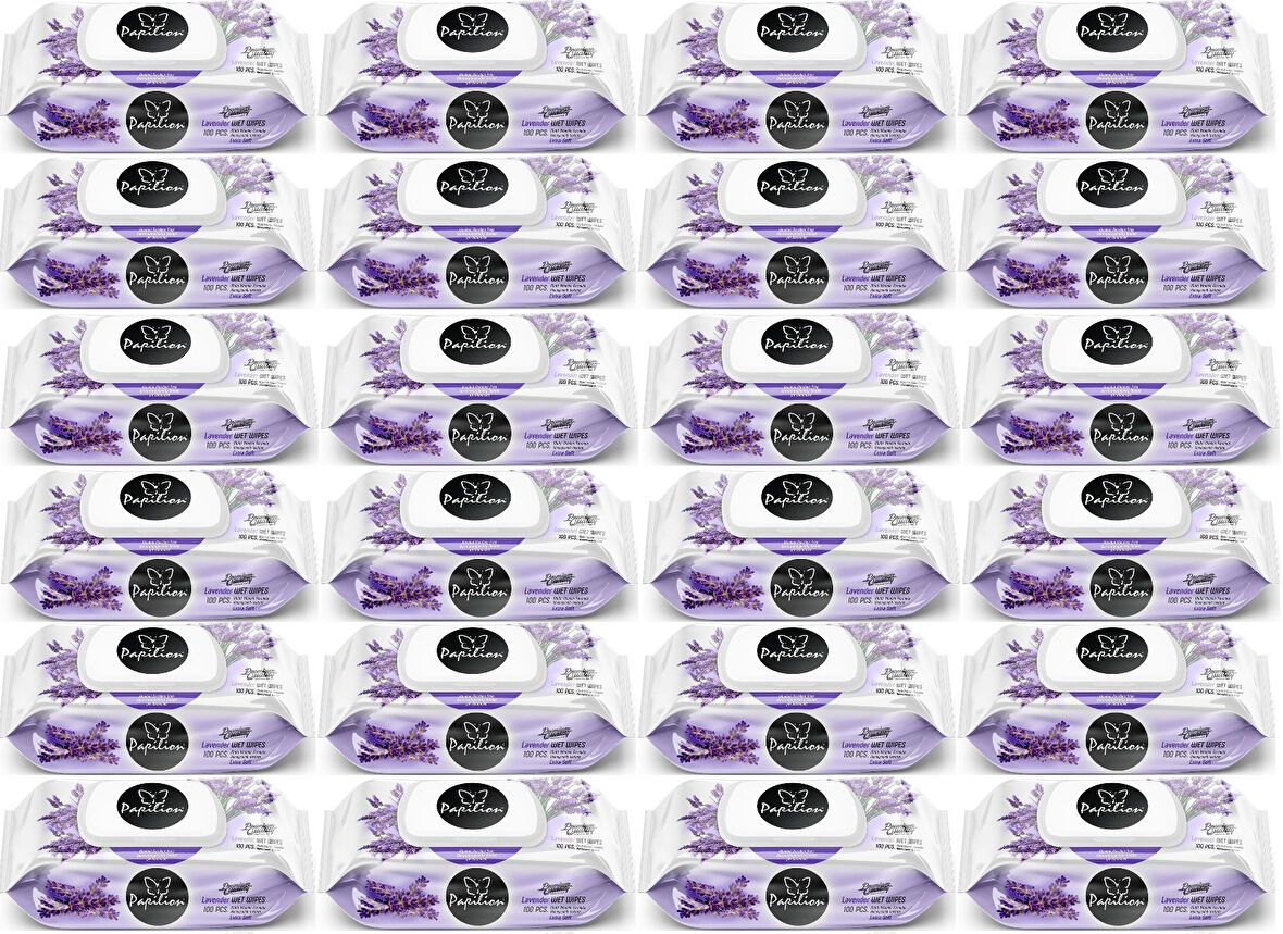 Papilion Islak Havlu Mendil 100 Yaprak Lavanta (24 Lü Set) 2400 Yaprak