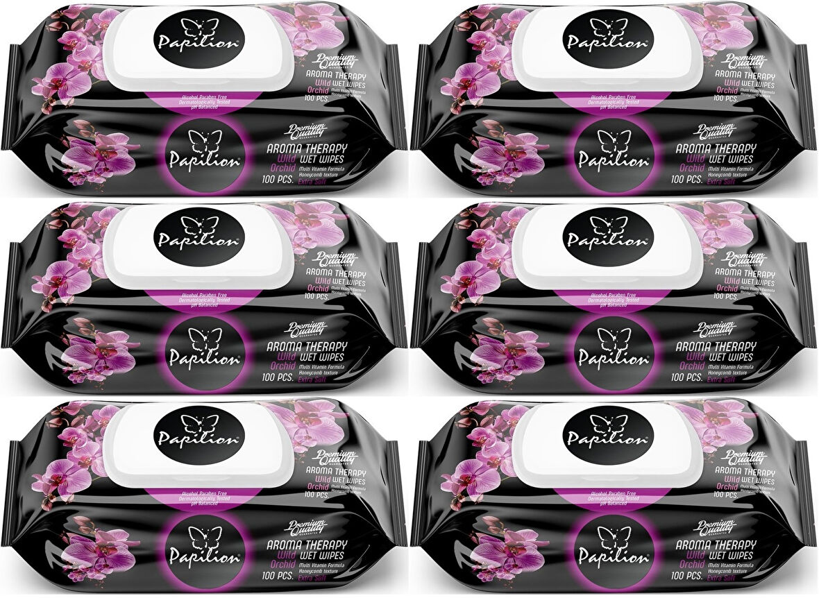 Papilion Islak Havlu Mendil 100 Yaprak Aroma Terapi (6 Lı Set) 600 Yaprak