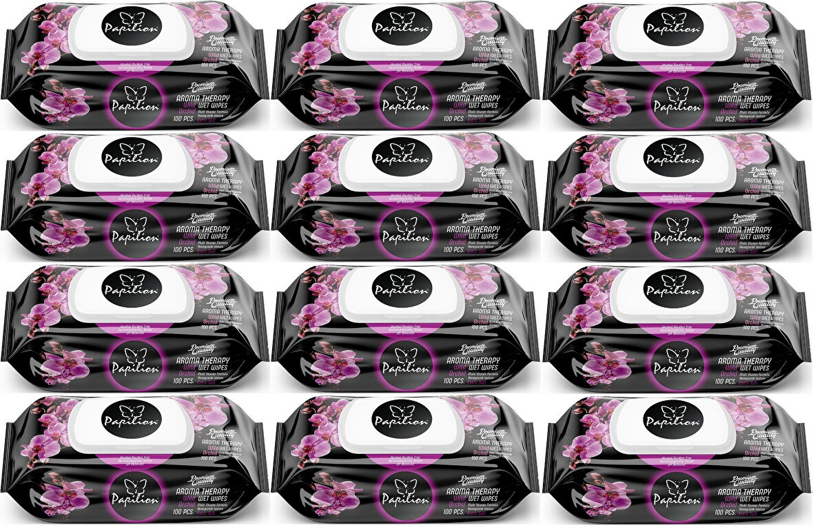 Papilion Islak Havlu Mendil 100 Yaprak Aroma Terapi (12 Li Set) 1200 Yaprak