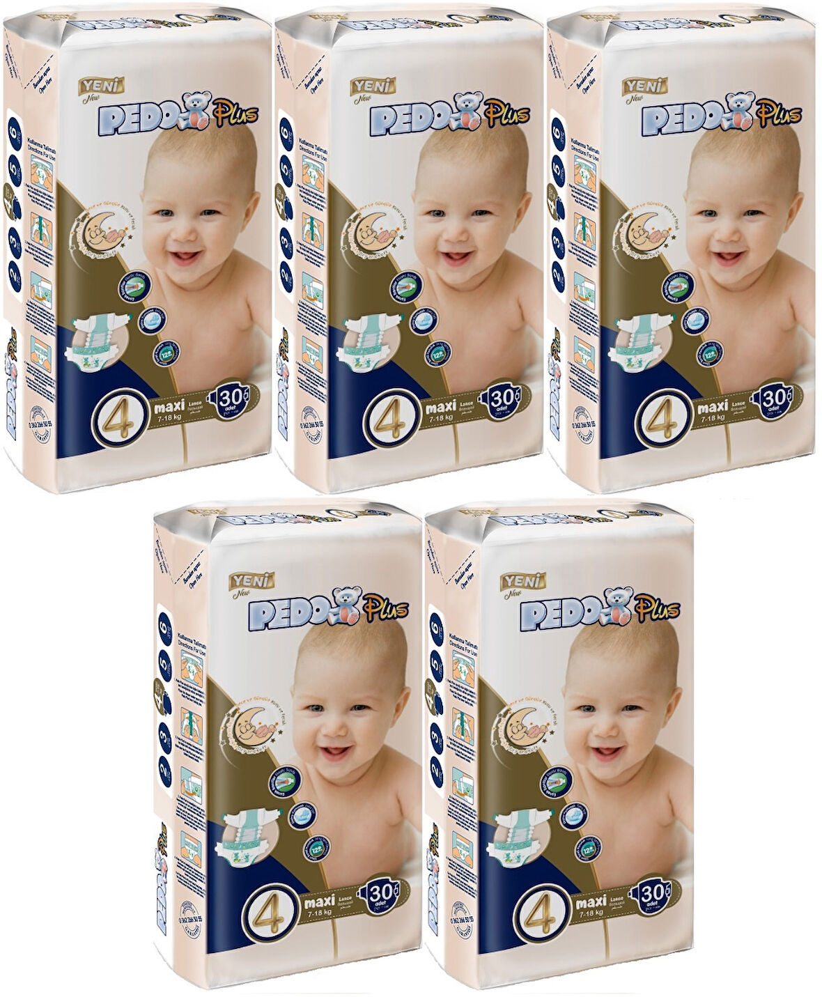 Pedo Plus Bebek Bezi Beden:4 (7-18KG) Maxi 150 Adet Jumbo Mega Pk