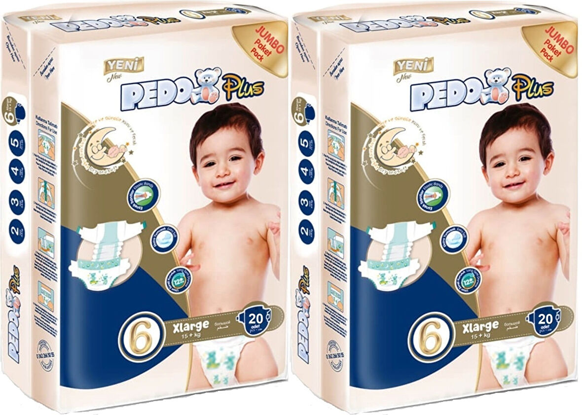 Pedo Plus Bebek Bezi Beden:6 (15+KG) Extra Large 40 Adet Jumbo Ekonomik Pk