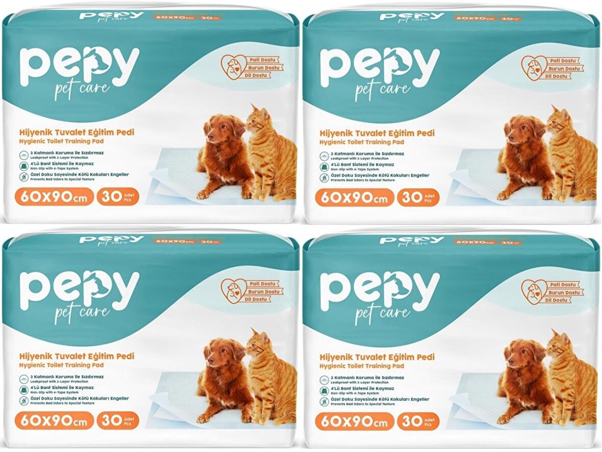 Pepy Evcil Hayvan Tuvalet Eğitim Pedi 60*90CM 120 Adet (4PK*30)