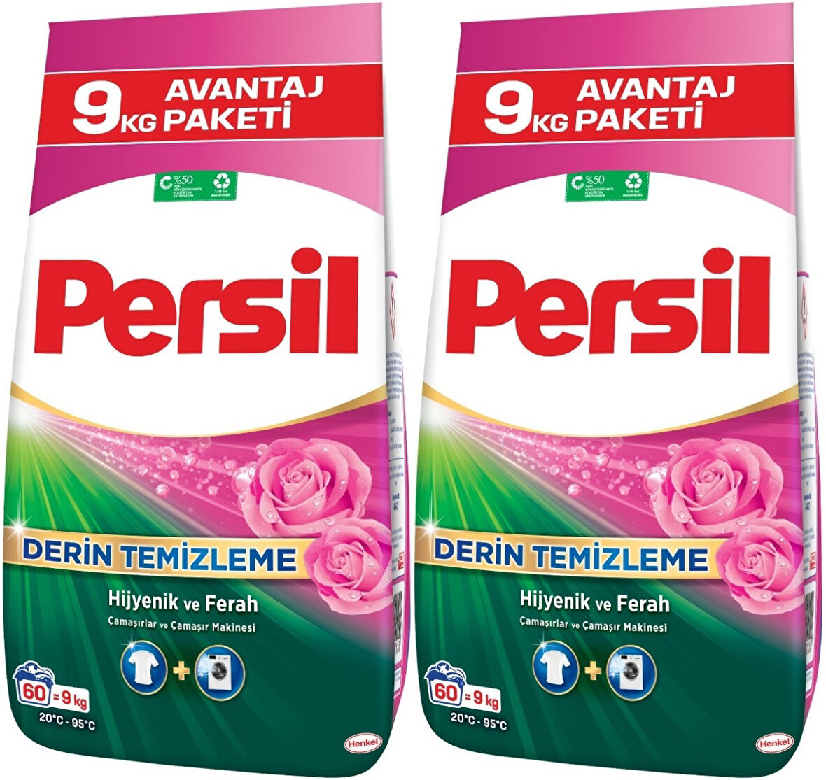 Persil Matik Toz Çamaşır Deterjanı 18KG Gülün Büyüsü (2PK*9KG) (120 Yıkama)