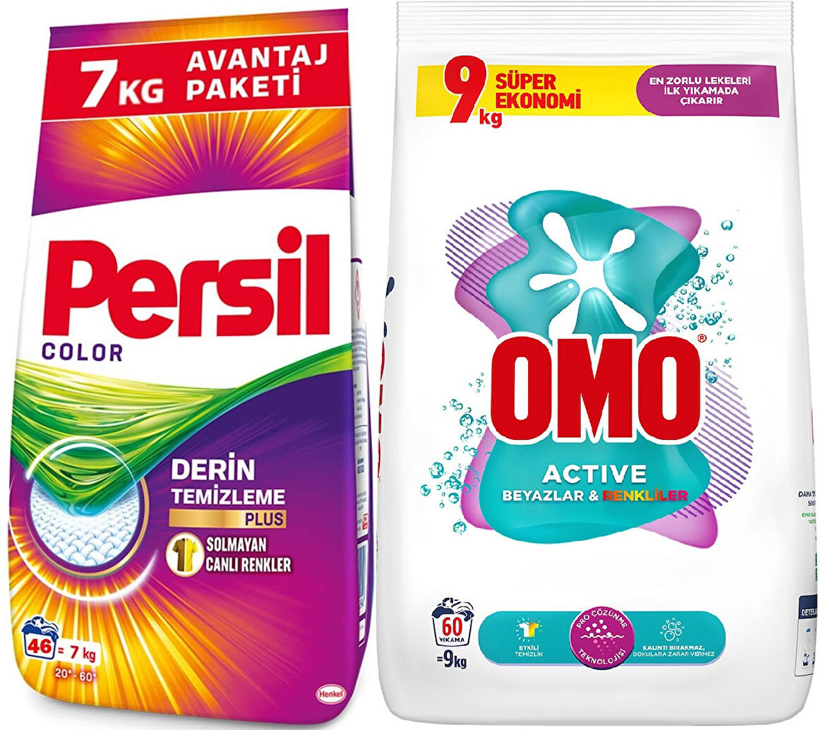 Persil Matik Toz Çamaşır Deterjanı 7KG Renkli (46 Yıkama) + 9KG Beyazlar ve Renkliler