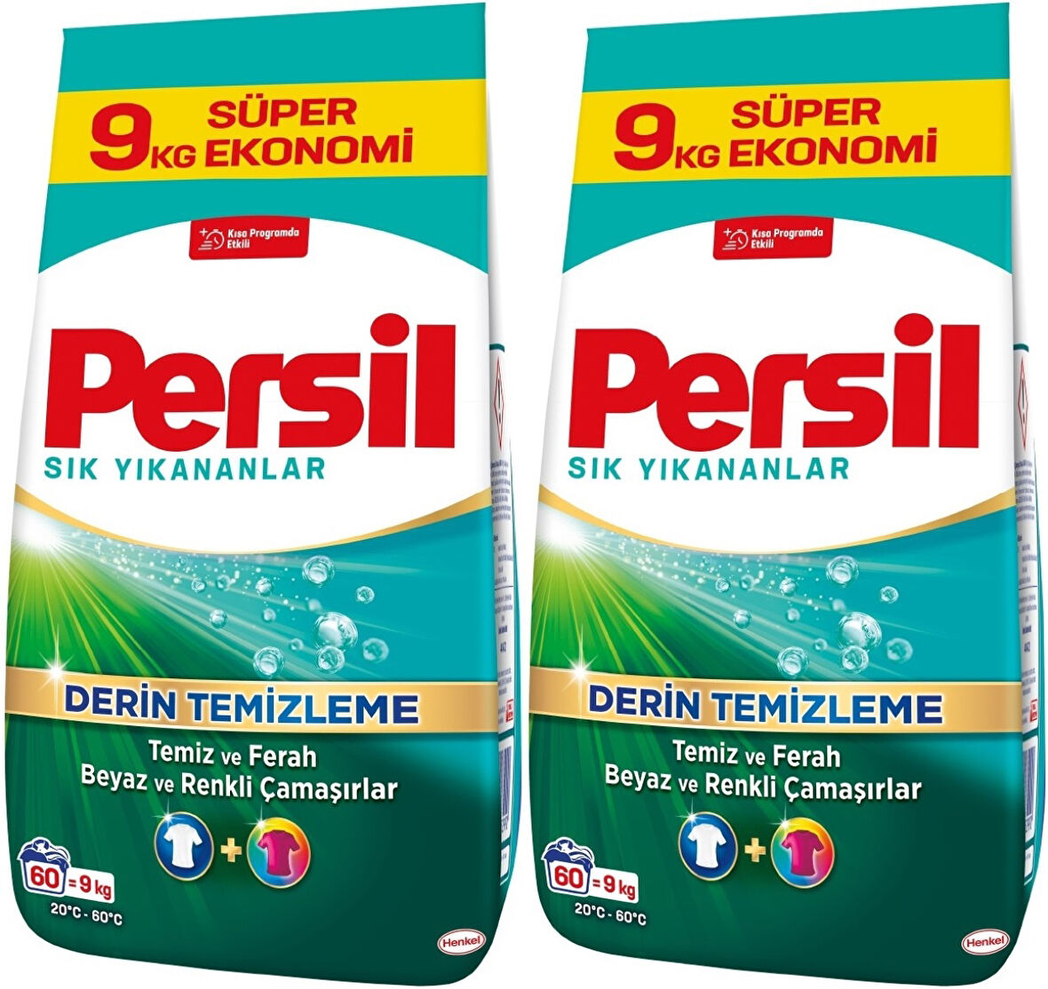 Persil Matik Toz Çamaşır Deterjanı 18KG Sık Yıkananlar Beyaz ve Renkliler İçin (2PK*9KG)(120 Yıkama)