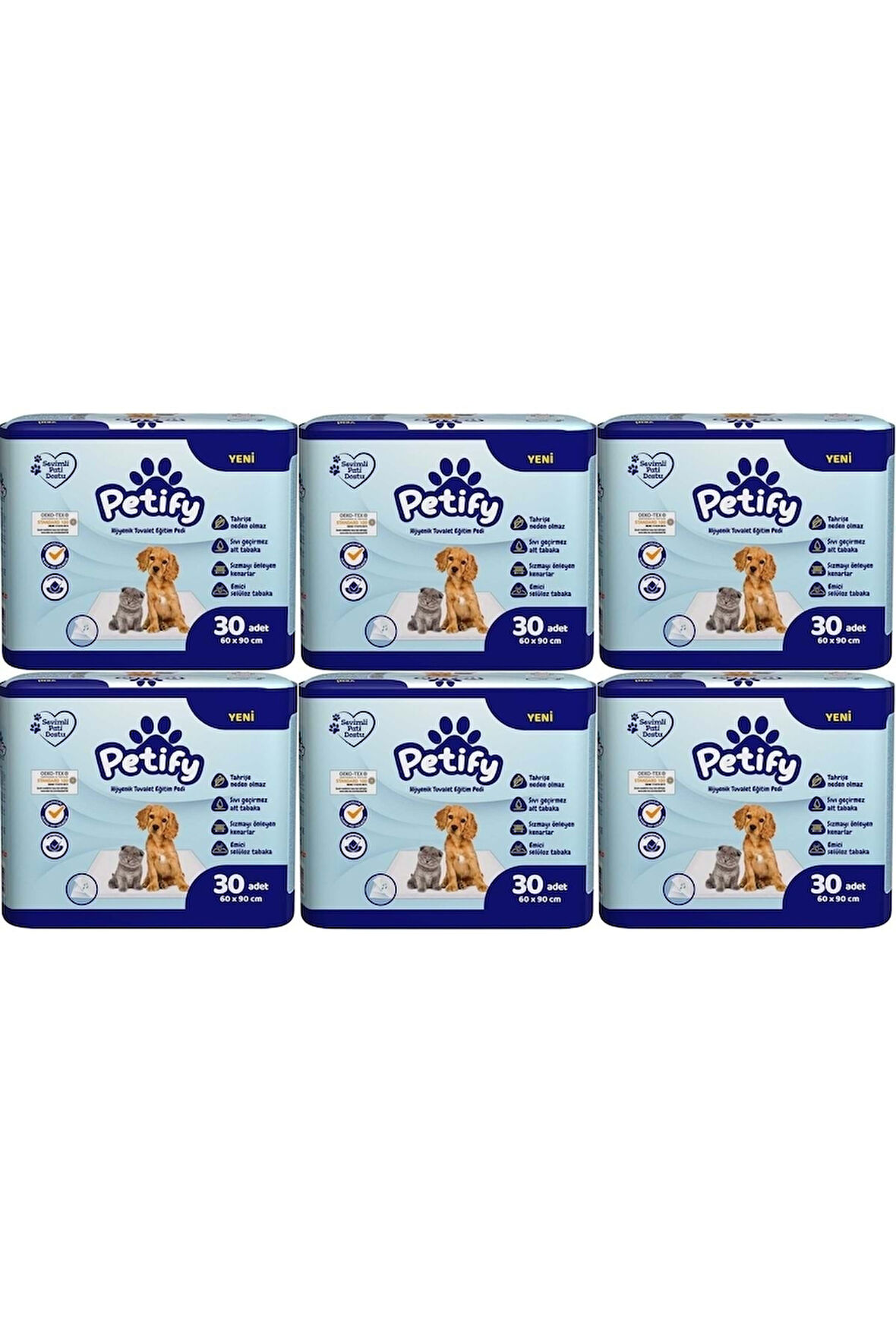 Evcil Hayvan Tuvalet Eğitim Pedi 60*90cm 180 Adet (6pk*30)
