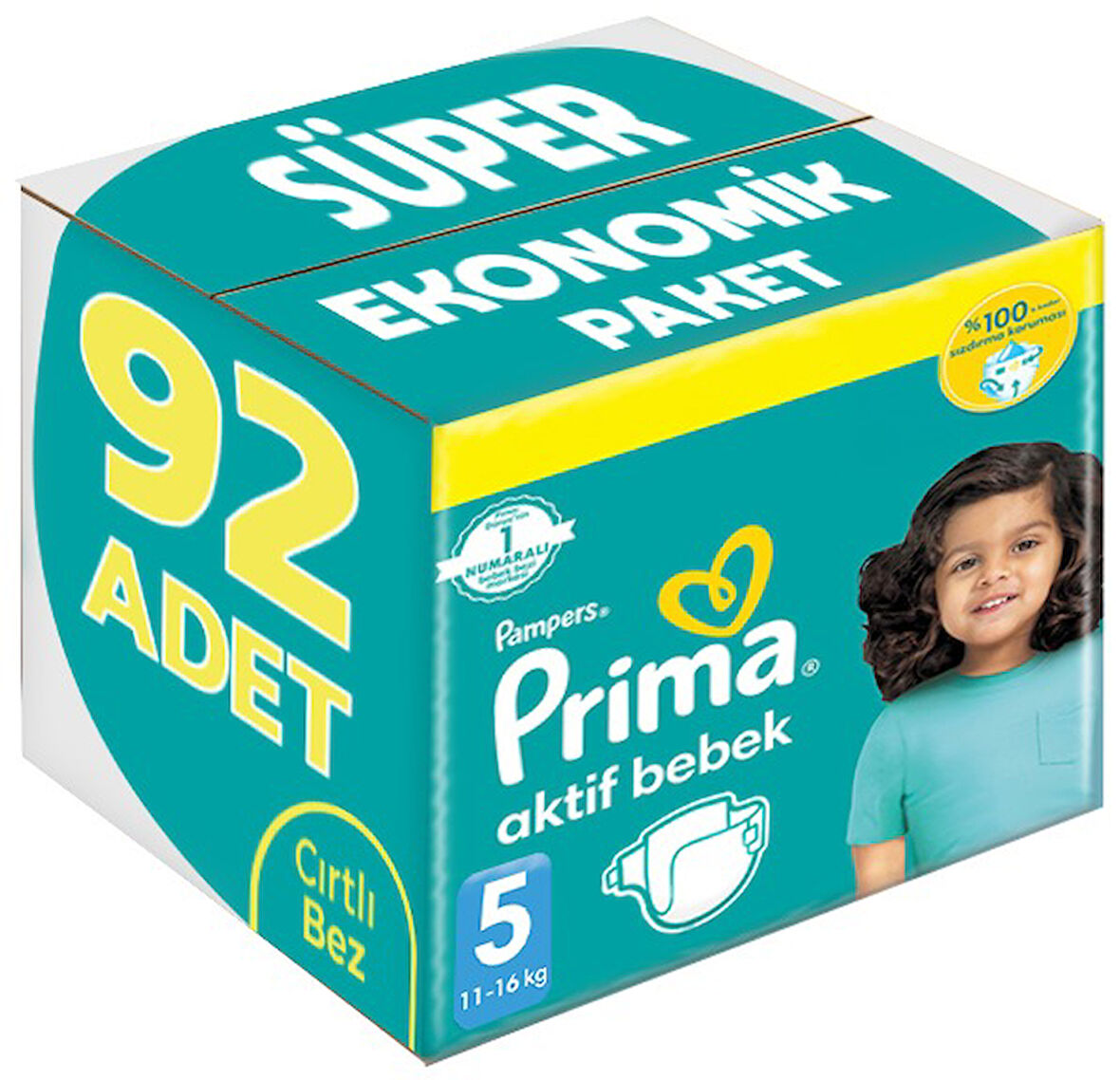 Prima Bebek Bezi Beden:5 (11-16Kg) Junior 92 Adet Süper Ekonomik Pk