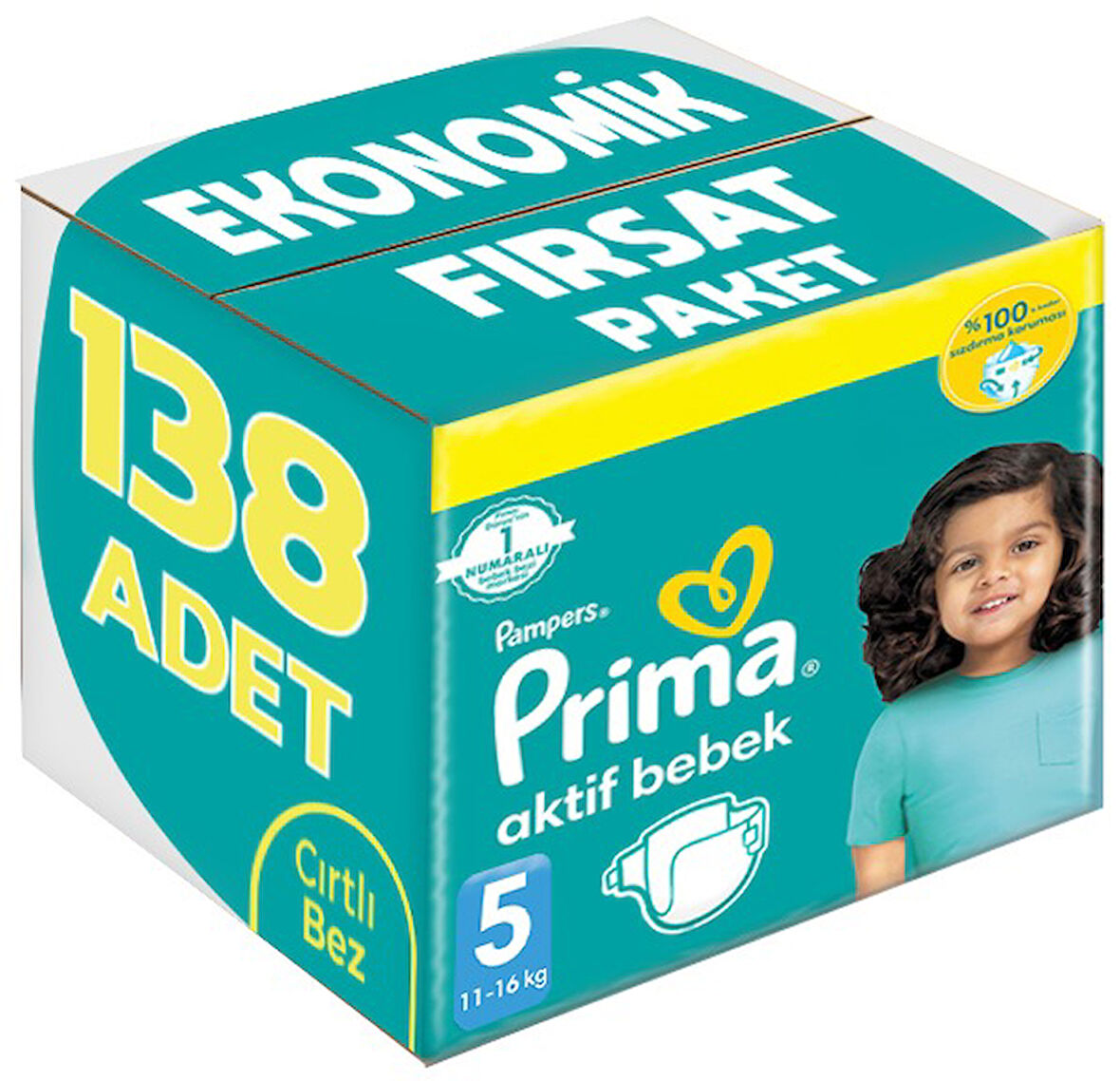 Prima Bebek Bezi Beden:5 (11-16Kg) Junior 138 Adet Ekonomik Fırsat Pk