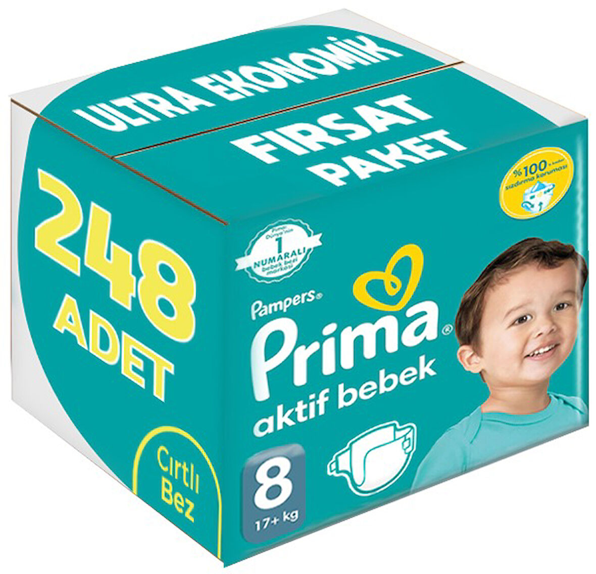 Prima Bebek Bezi Beden:8 (17+Kg) XXX Large 248 Adet Ultra Ekonomik Fırsat Pk