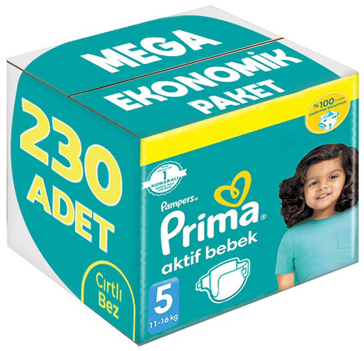 Prima Bebek Bezi Beden:5 (11-16Kg) Junior 230 Adet Mega Ekonomik Pk
