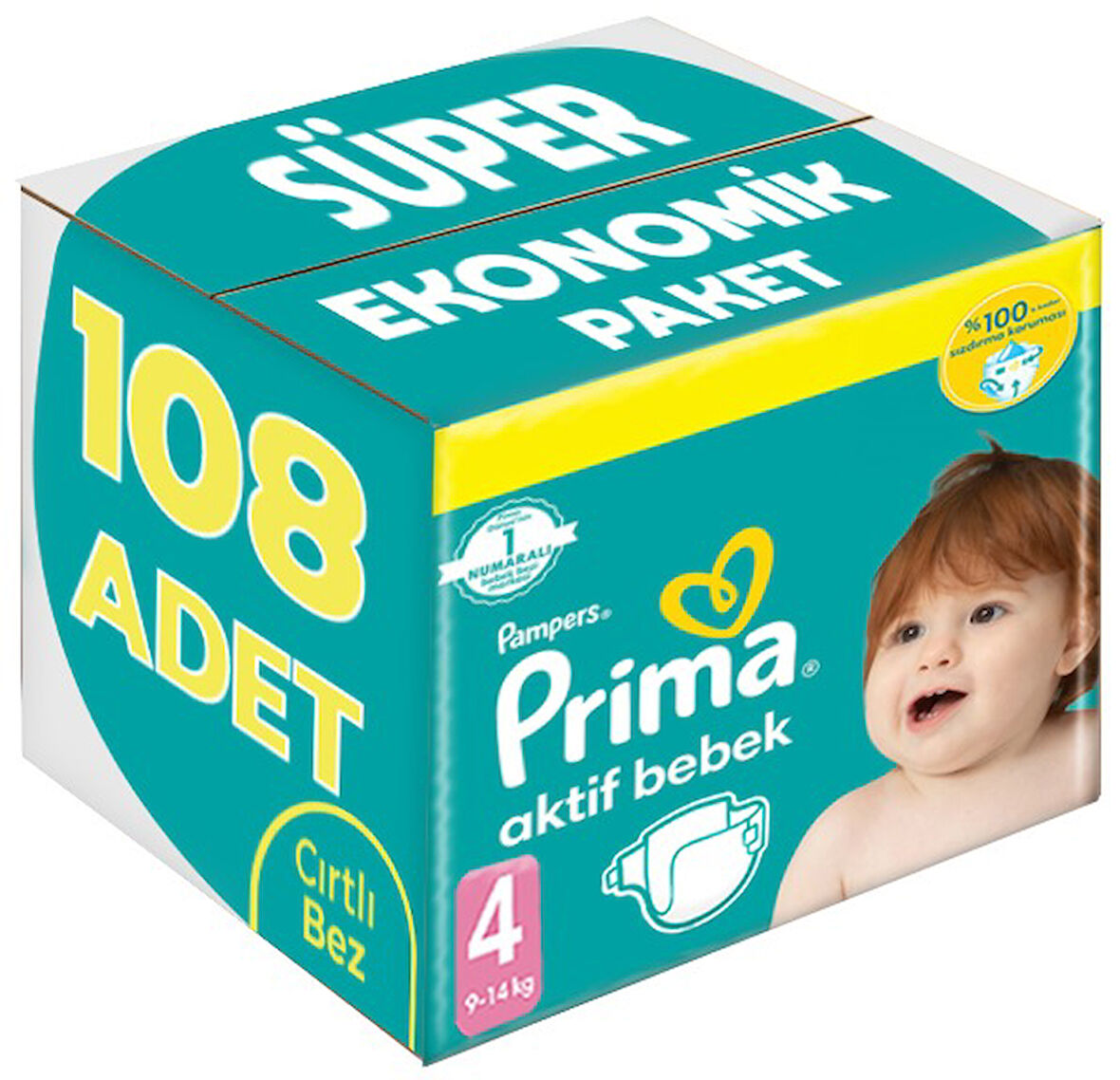 Prima Bebek Bezi Beden:4 (9-14Kg) Maxi 108 Adet Süper Ekonomik Pk