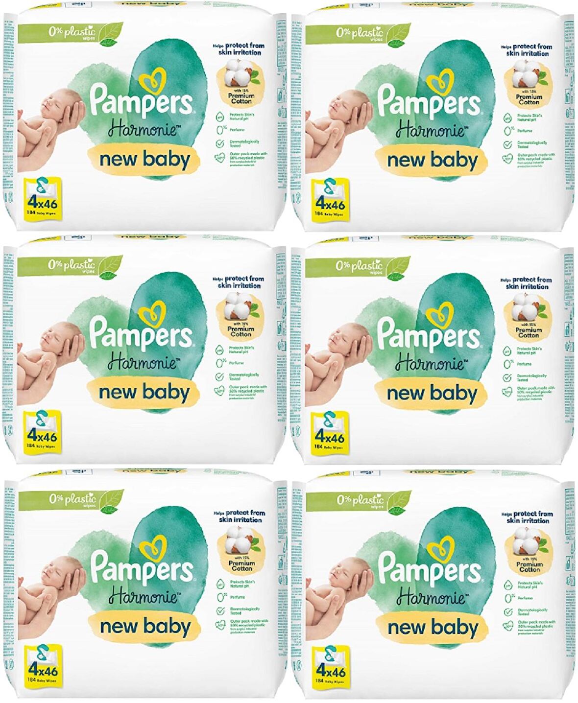 Prima Pampers Harmonie Islak Havlu Mendil Aqua Pure Yeni Doğan-New Baby (24 Lü Set) (1104 Yaprak)