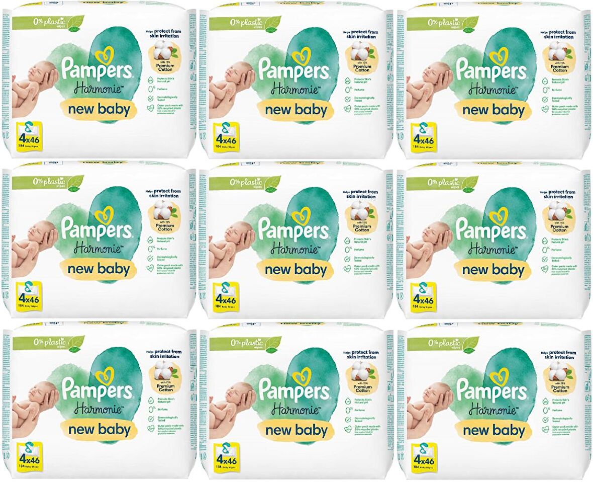 Prima Pampers Harmonie Islak Havlu Mendil Aqua Pure Yeni Doğan-New Baby (36 Lı Set) (1656 Yaprak)