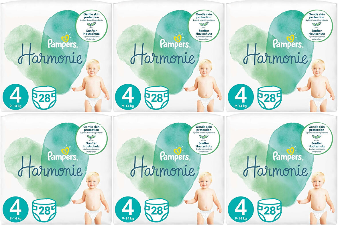 Prima Pampers Harmonie Bebek Bezi Beden:4 (9-14KG) Maxi 168 Adet Ekstra Ultra Fırsat Pk