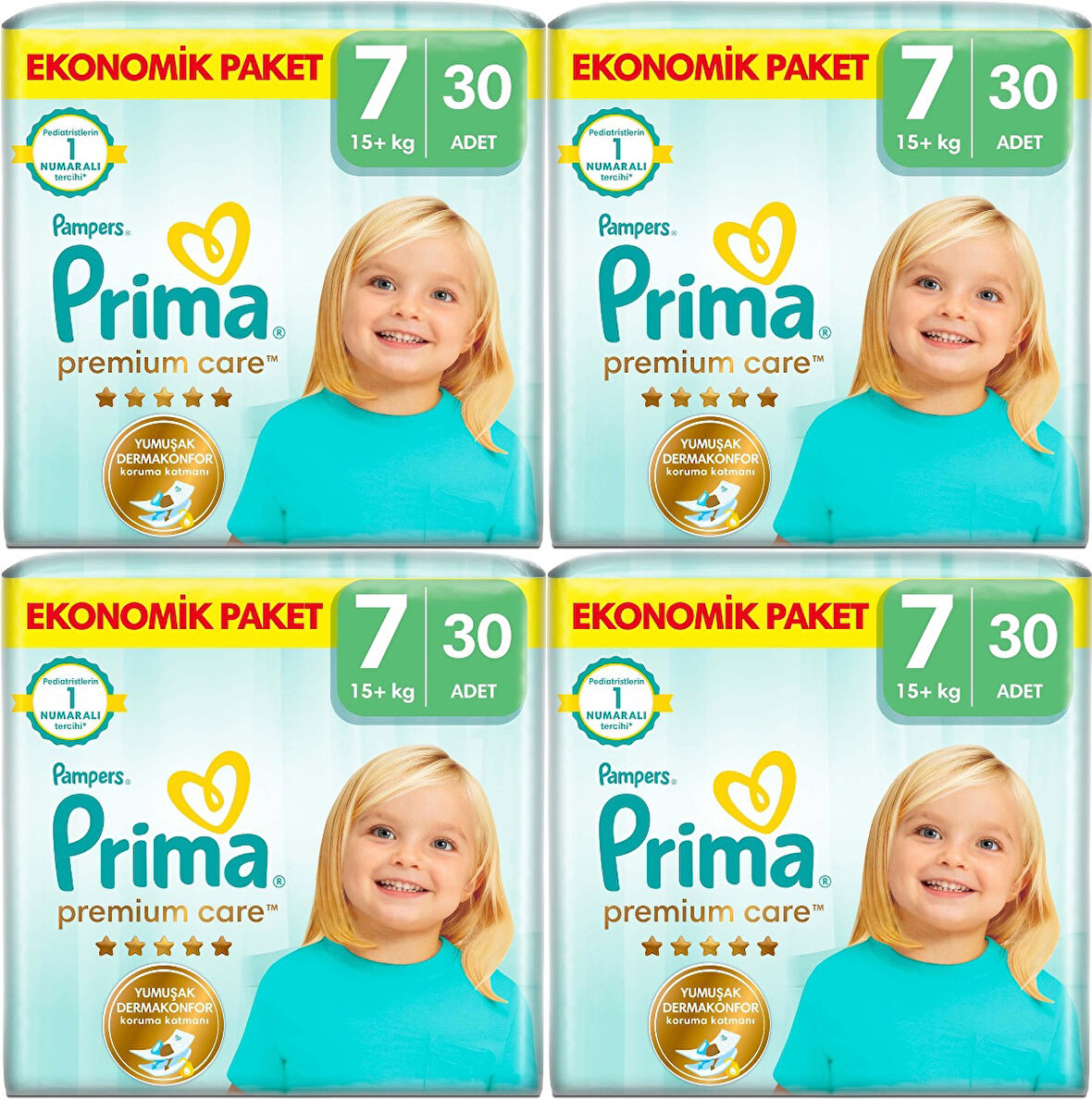 Prima Premium Care Bebek Bezi Beden:7 (15+KG) XXX Large 120 Adet Süper Ekonomik Fırsat Pk