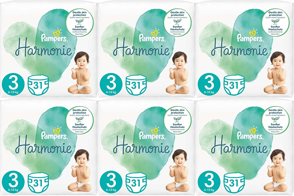 Prima Pampers Harmonie Bebek Bezi Beden:3 (6-10KG) Midi 186 Adet Ekstra Ultra Fırsat Pk