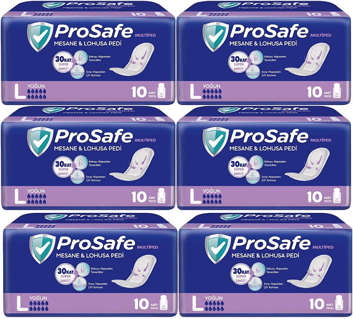 Prosafe Mesane & Lohusa Pedi  L-Büyük Yoğun 60 Adet (6PK*10)