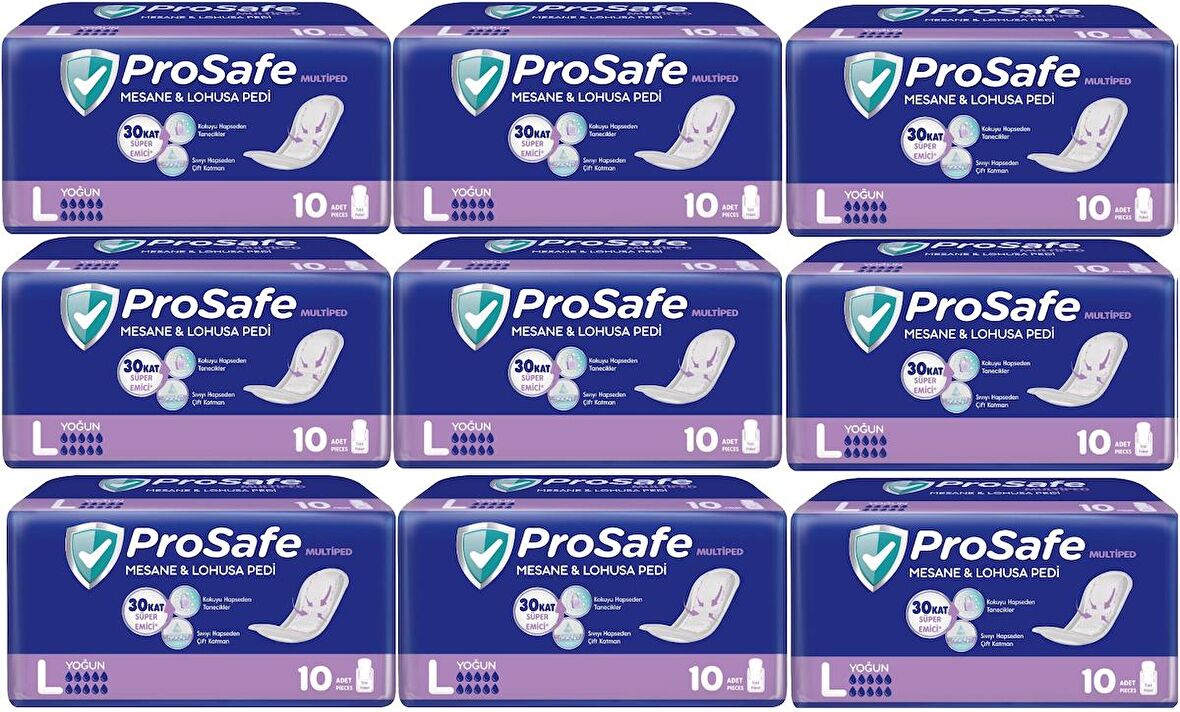 Prosafe Mesane & Lohusa Pedi  L-Büyük Yoğun 90 Adet (9PK*10)