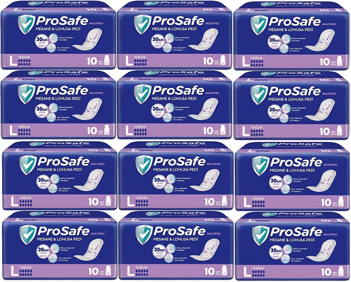 Prosafe Mesane & Lohusa Pedi  L-Büyük Yoğun 120 Adet (12PK*10)