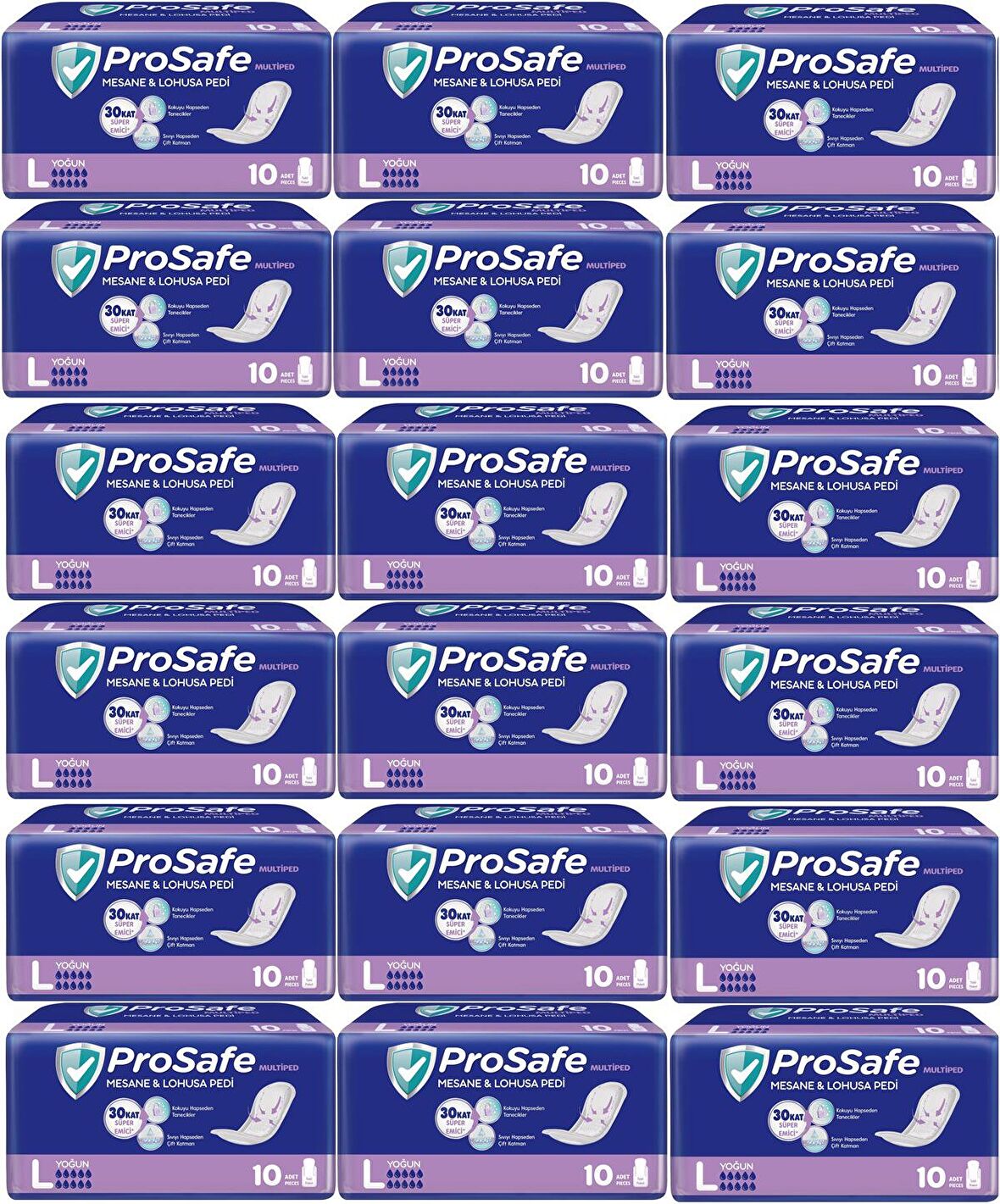 Prosafe Mesane & Lohusa Pedi  L-Büyük Yoğun 180 Adet (18PK*10)