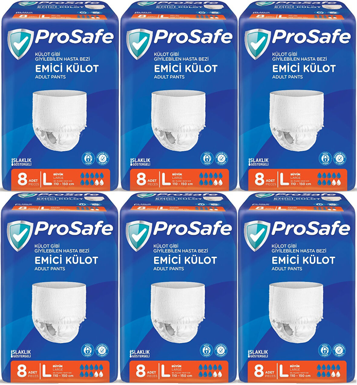 Prosafe Emici Külot Hasta Bezi Büyük-Large 48 Adet (6PK*8)