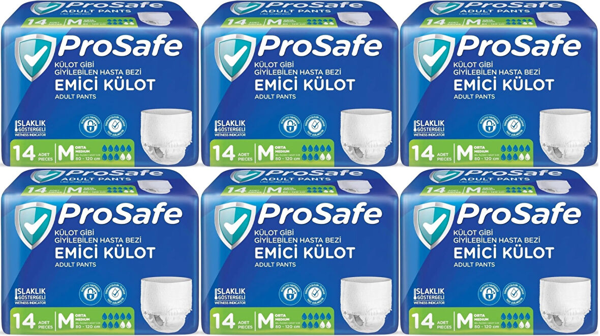 Prosafe Emici Külot Hasta Bezi M - Orta - Medium 84 Adet (6PK*14)