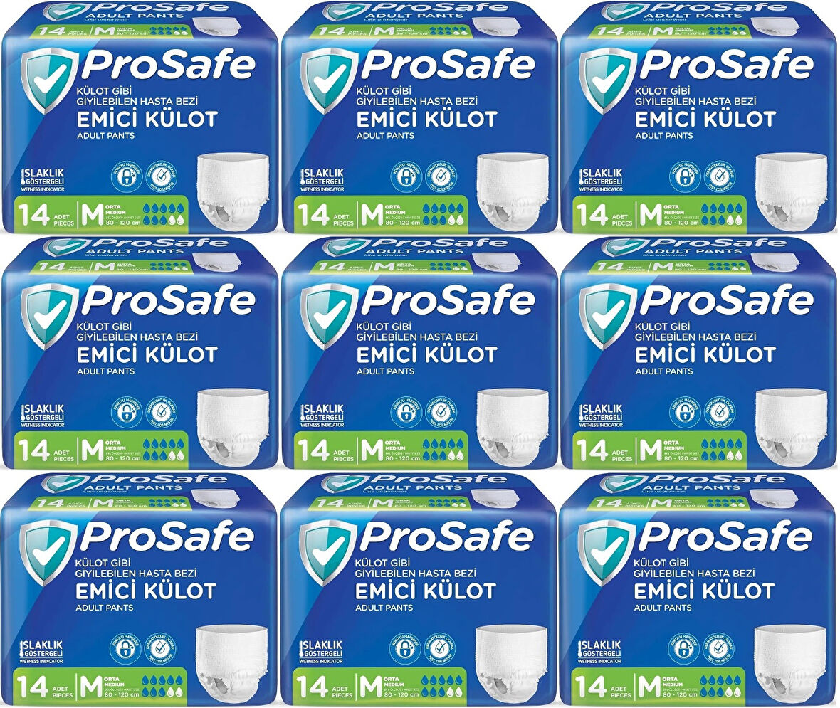 Prosafe Emici Külot Hasta Bezi M - Orta - Medium 126 Adet (9PK*14)
