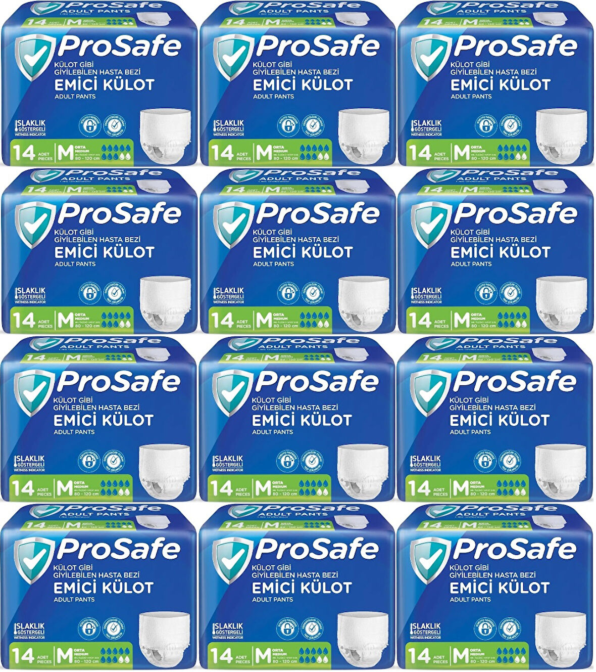 Prosafe Emici Külot Hasta Bezi M - Orta - Medium 168 Adet (12PK*14)