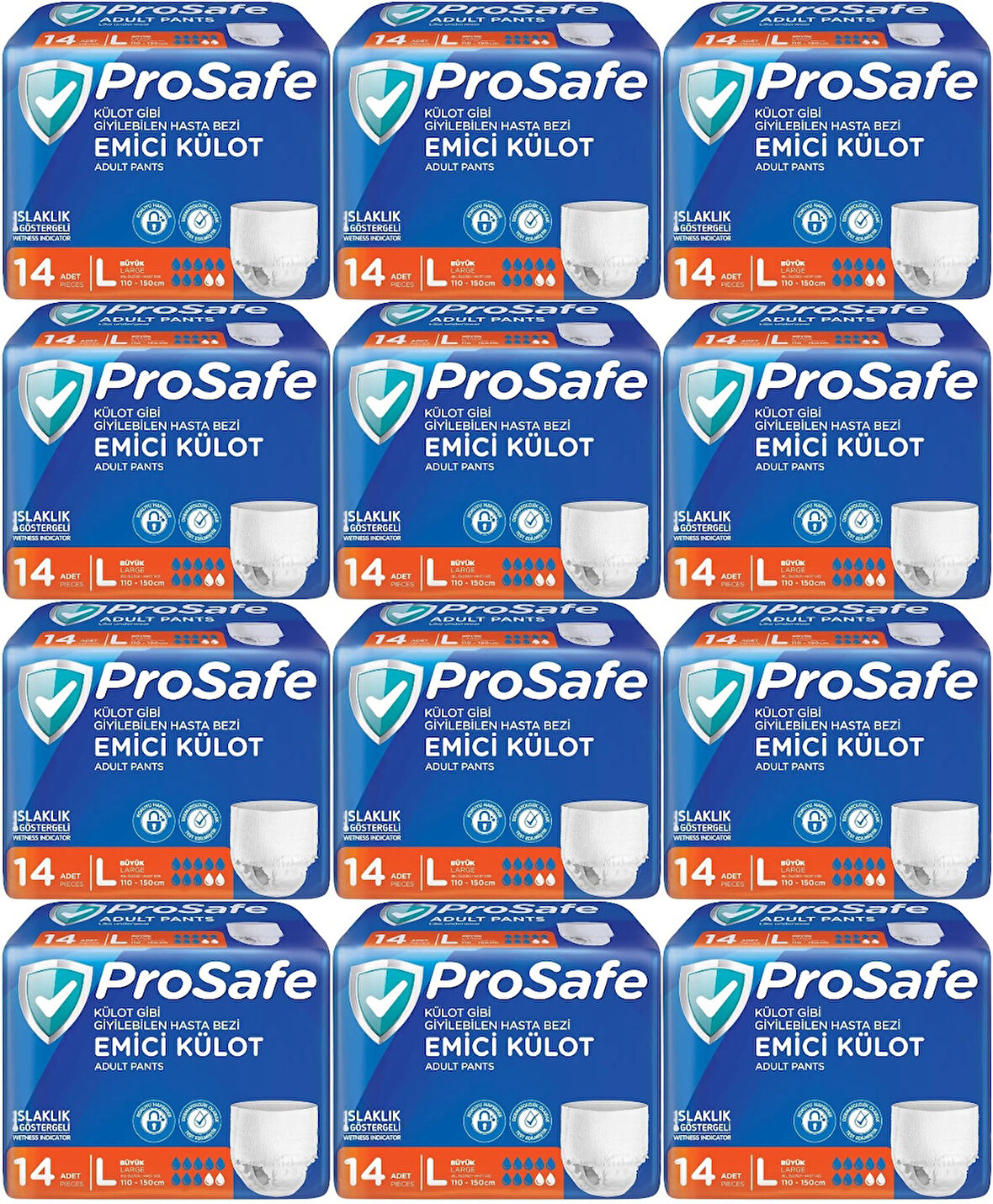 Prosafe Emici Külot Hasta Bezi L - Büyük - Large 168 Adet (12PK*14)