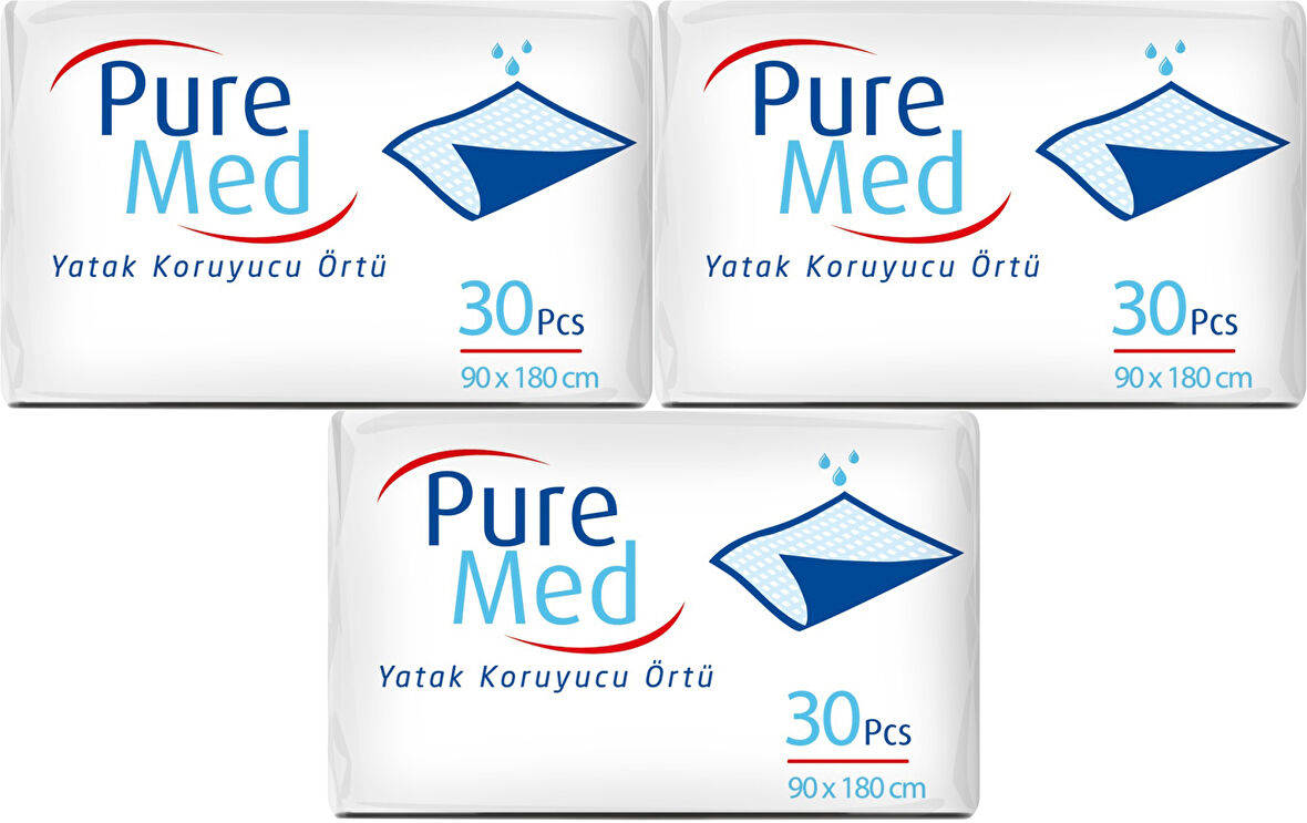 Puremed Hasta Yatak Koruyucu 90*180CM 90 Adet (3PK*30)