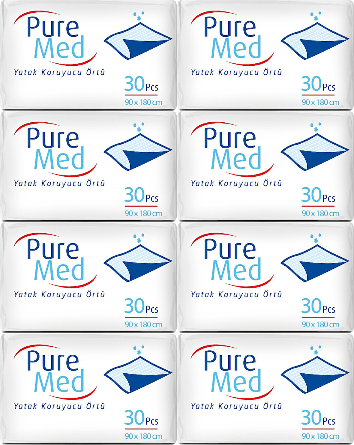 Puremed Hasta Yatak Koruyucu 90*180CM 240 Adet (8PK*30)