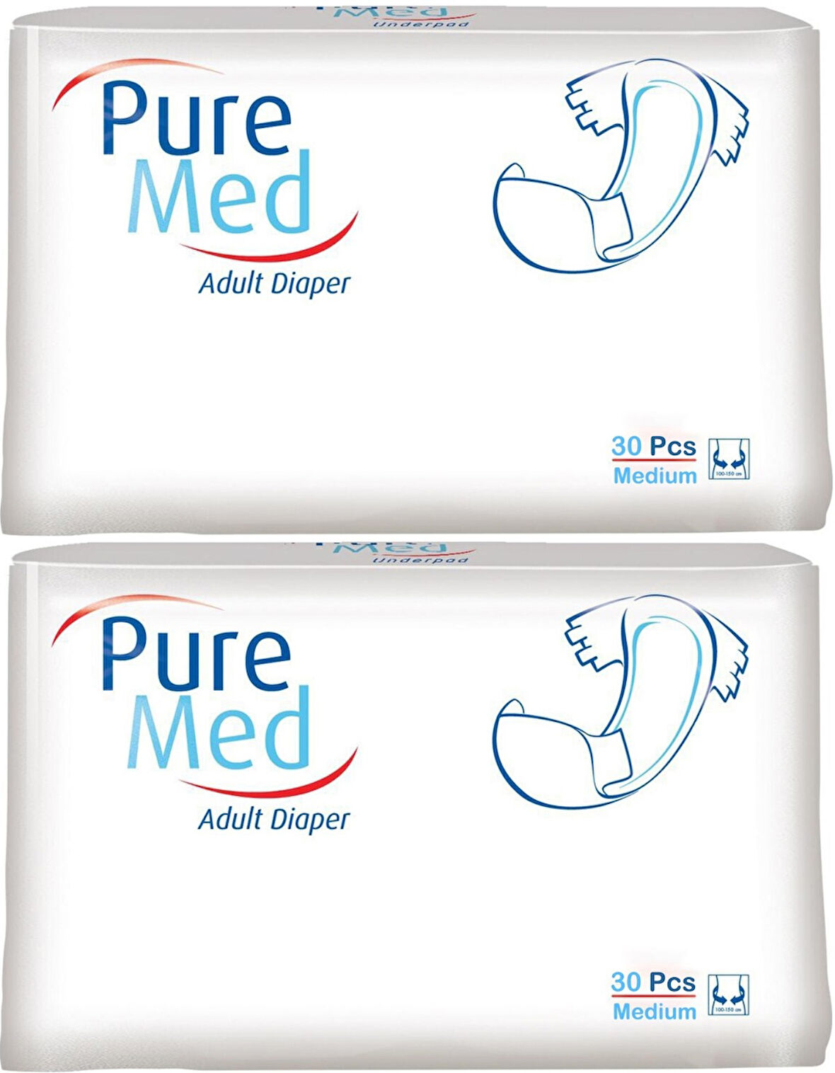 Puremed Hasta Bezi Bel Bantlı Tekstil Yüzey Medium M-Orta 60 Adet (2PK*30)