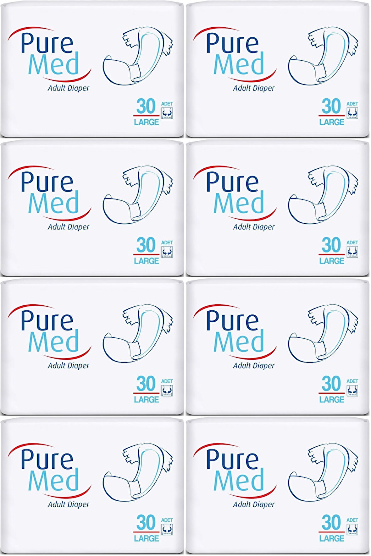 Puremed Hasta Bezi Bel Bantlı Tekstil Yüzey Large L-Büyük 240 Adet (8PK*30)