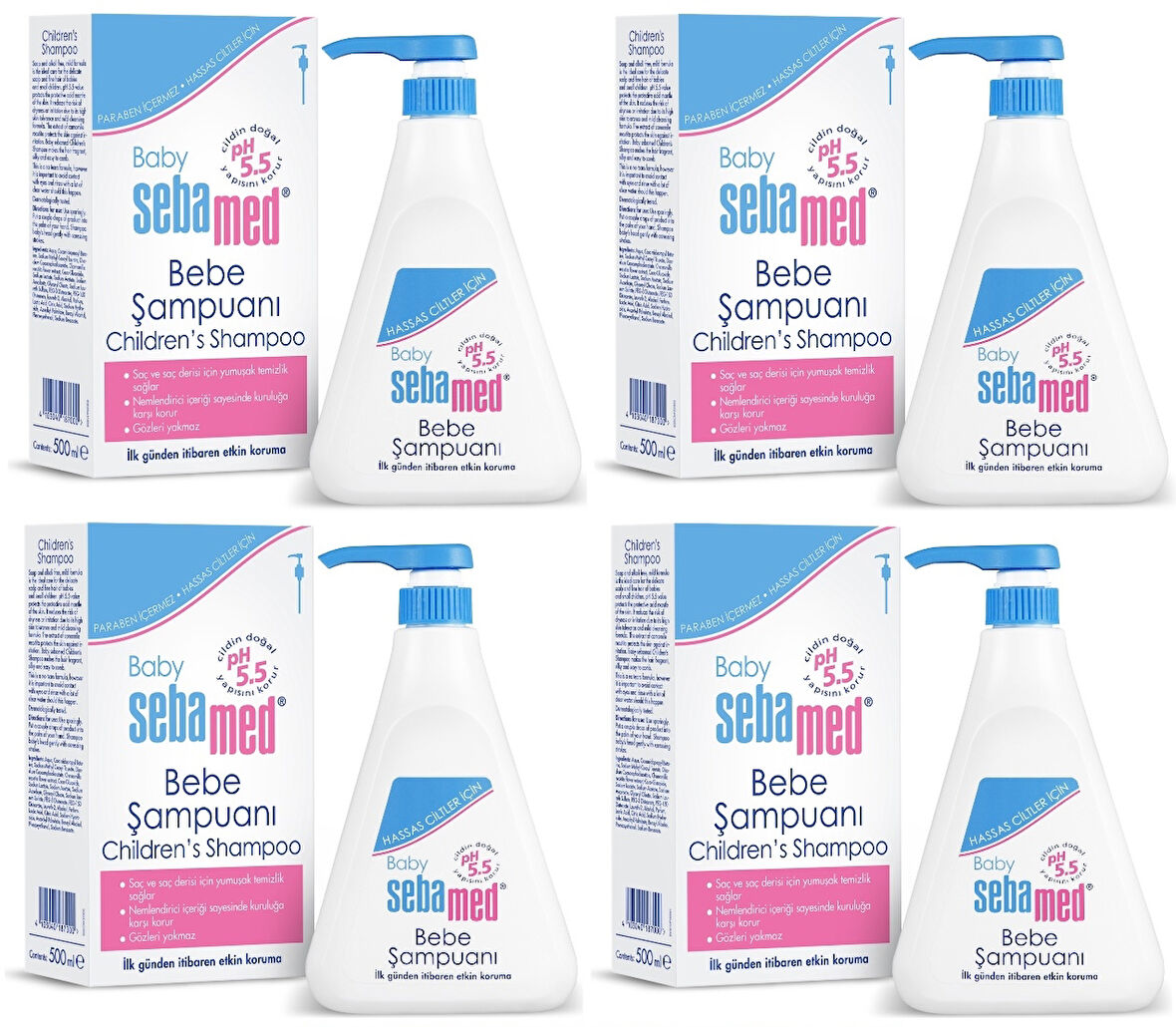 Sebamed Bebek Şampuanı 500Ml Pompalı (4 Lü Set)