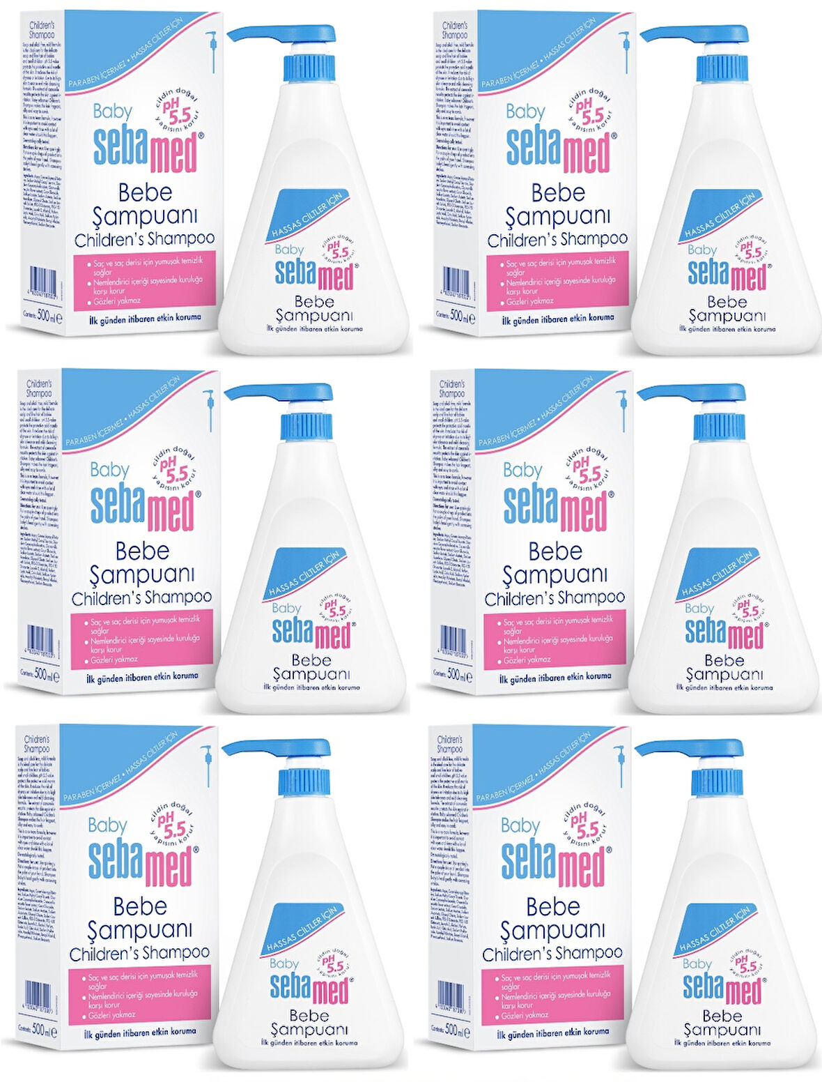 Sebamed Bebek Şampuanı 500ML Pompalı (6 Lı Set)