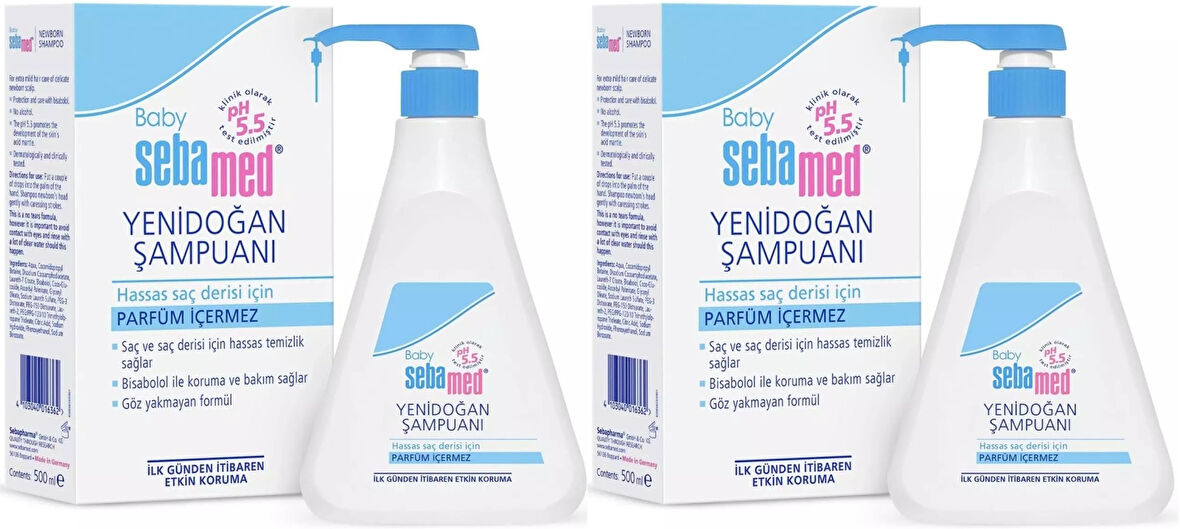 Sebamed Bebek Şampuanı 500ML Pompalı (Yenidoğanlar İçin) (2 Li Set)