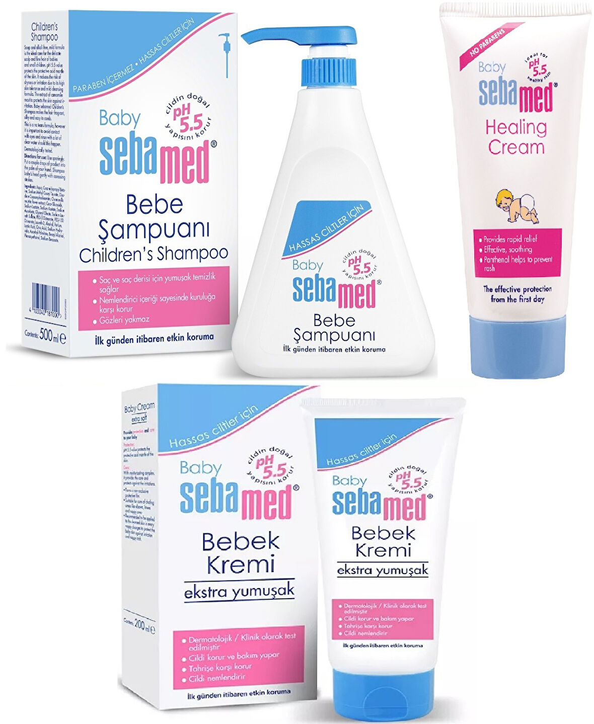 Sebamed Bebek Kremi 200ML+ Sebamed Bebek Şampuanı 500ML +Sebamed Bebek Pişik Kremi 50ML Avantaj Set