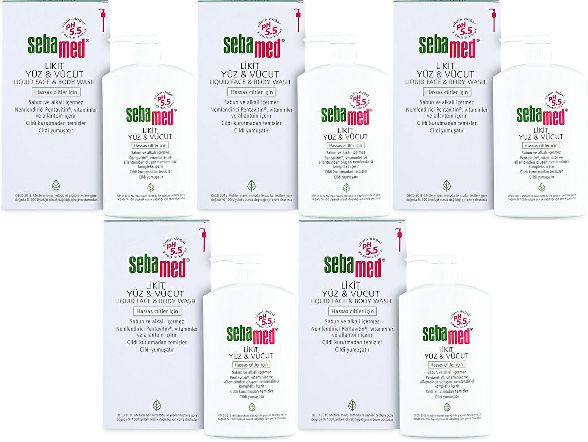 Sebamed Yüz ve Vücut Temizleyici Likit 1000ML (5 Li Set)
