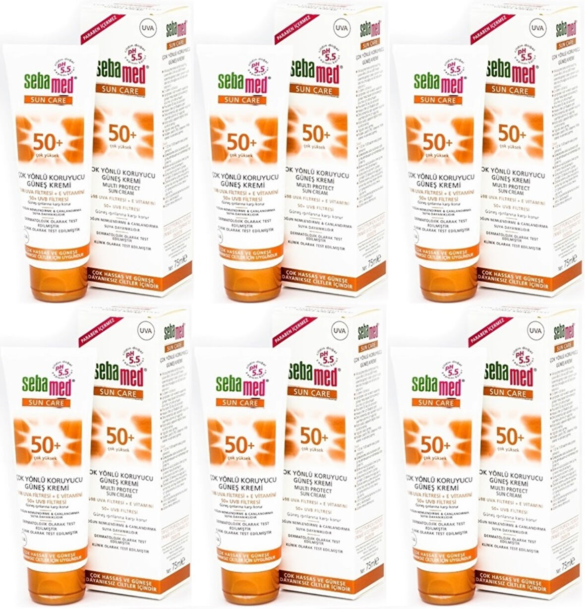 Sebamed Sun Care Çok Yönlü Koruyucu Güneş Kremi 75ML SPF 50+ Faktör (6 Lı Set)