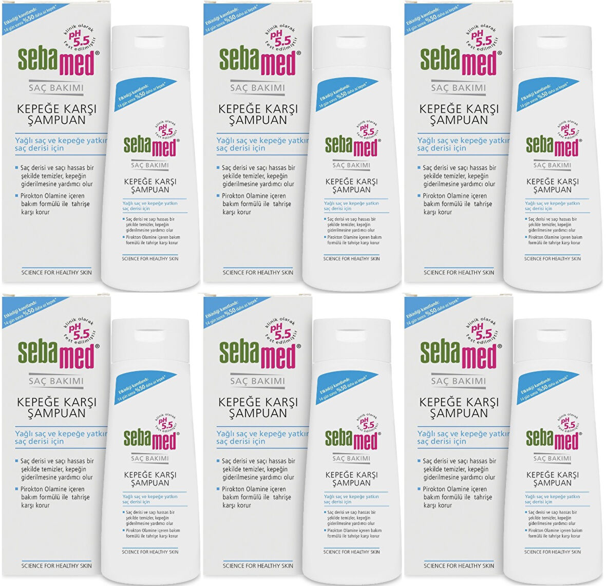 Sebamed Şampuan 200ML Kepeğe Karşı (Yağlı ve Kepeğe yatkın saç derisi İçin) (5 Li Set)
