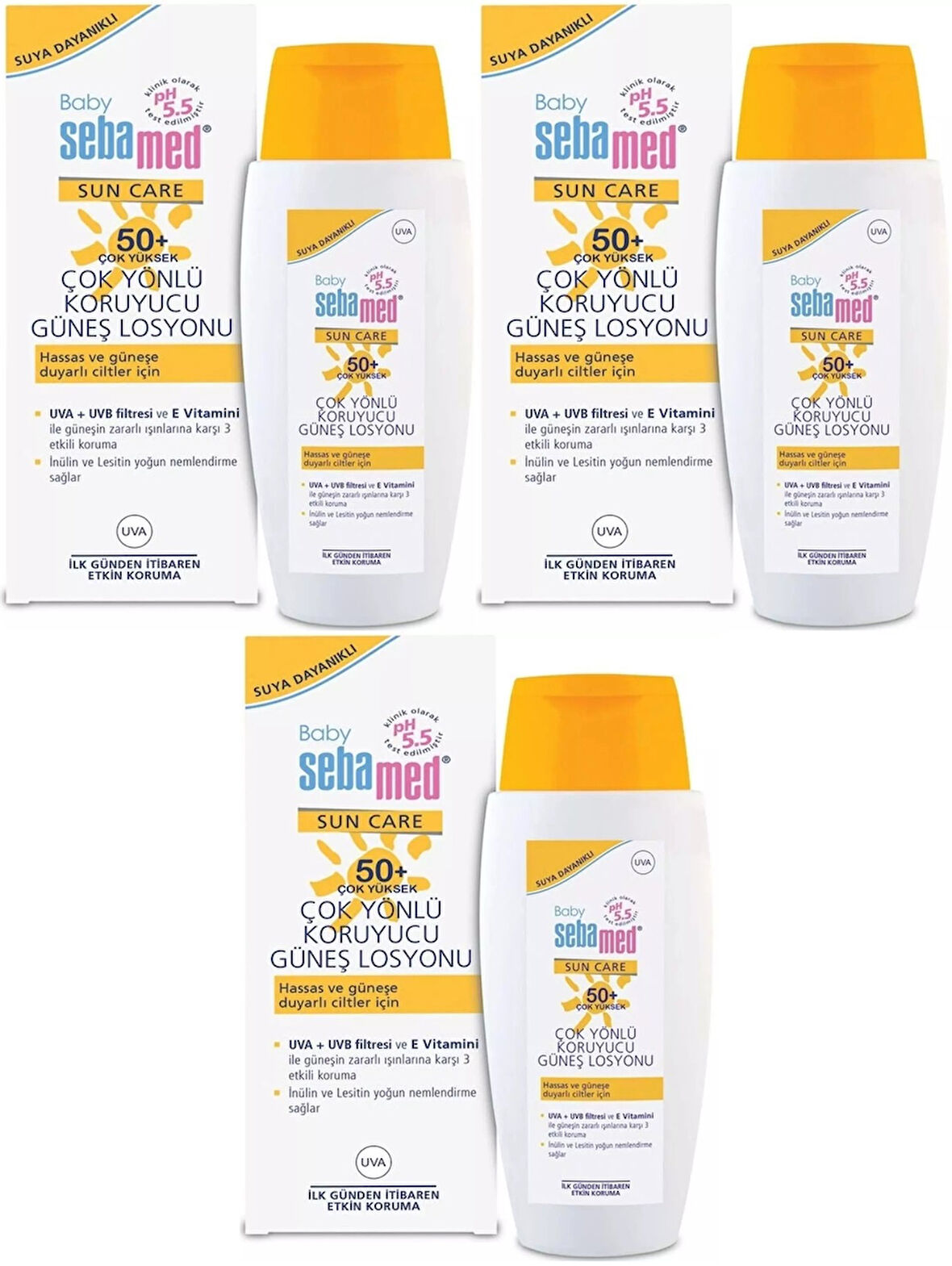 Sebamed Sun Care Bebek Güneş Losyonu Kremi 50+ Faktör 150ML (Hassas Ciltler İçin) (3 Lü Set)